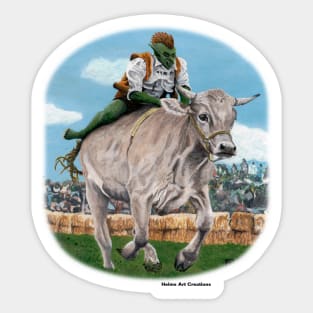 Goblin Bull Rider Race Fantasy Arts Sticker